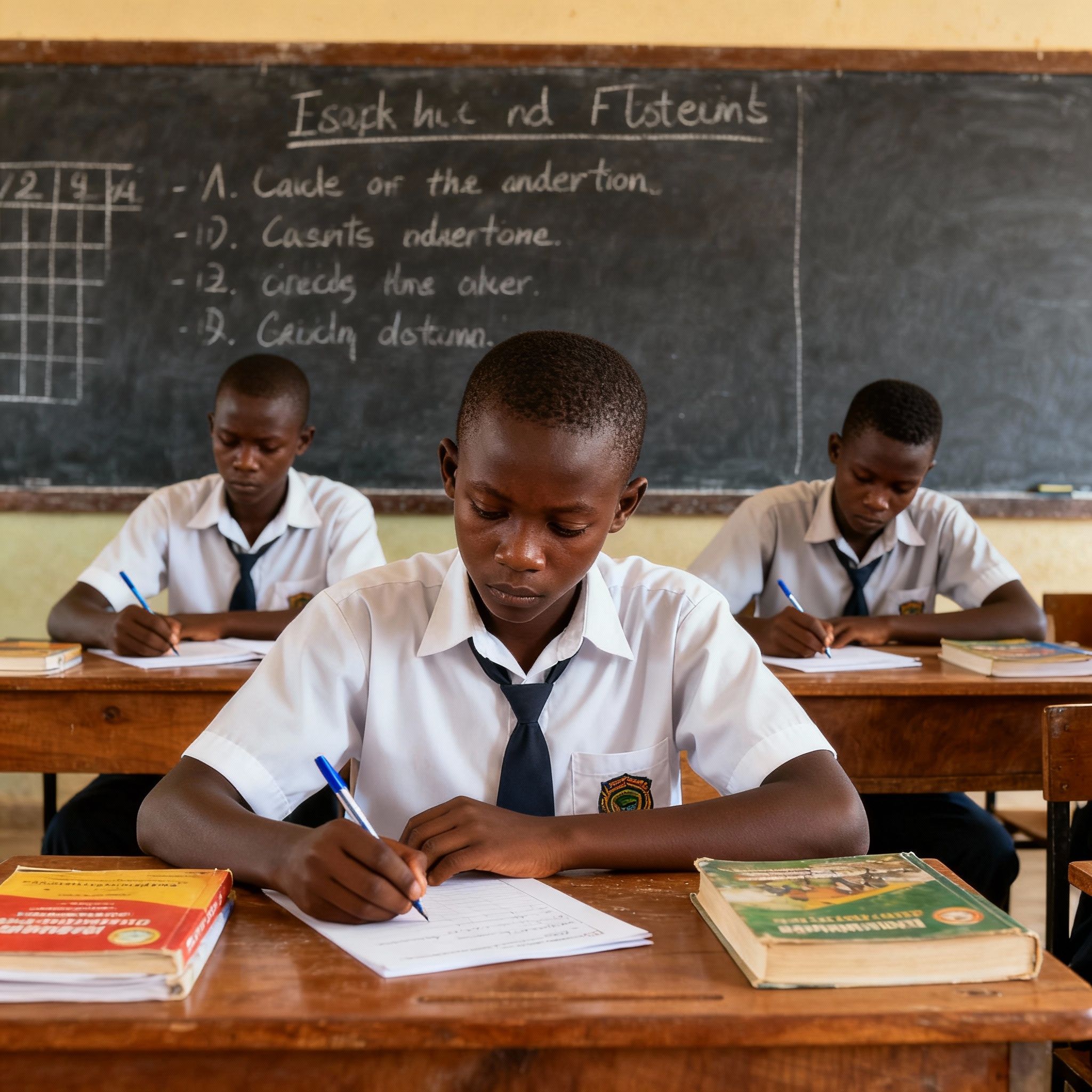 School pupils learning
